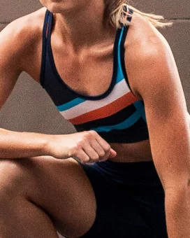 Women’s Running Crop Top – Flash Orange Racer Back