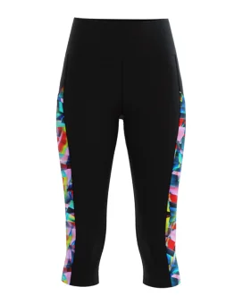 Fluoro Splash Women's 3/4 Active Tights - Fluorescent Design