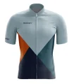 Cycle Jersey with grey, orange, green and navy panels. | Cycling Gear |cycle Jersey