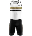 's White sleeveless triathlon suit w front zip for sale at Scody Australia. Flexible payment options| Triathlon Suits