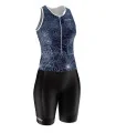 Women's Navy sleeveless triathlon suit w front zip for sale at Scody Australia. Flexible payment options| Triathlon Suits
