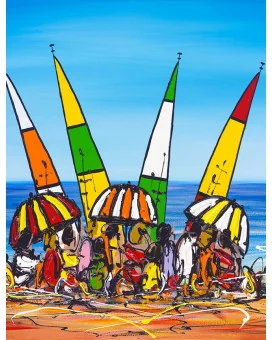 Original art work Beach Party by David Hart | Cycling Gear