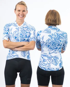 SCODY Women’s Blue Rose Cycle Jersey – Optimise Fit