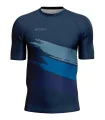 Navy/ Blue Shredded Mountain Bike Shirt with zip pocket - Men | Mountain Biking | Commuter