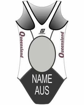 School Sports QLD White Women's WTS Triathlon Swim Suit, Named