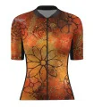 Optimise Cycle Jersey, Floral Cluster - Orange | Made in Australia