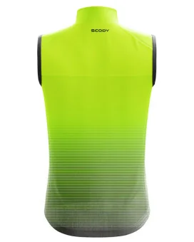 Lightweight Windproof Cycle Gilet – Men’s Lime Stripe