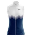 Lightweight Windproof Cycle Gilet with Pockets - Highlights White on Navy | Cycling Gear