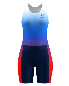 SCODY Women’s Rowing Zoot Suit – Blue/Red Race Fit