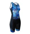 SCODY Women’s Floral Triathlon Suit – Sleeveless, Zip Front