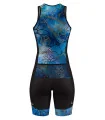 SCODY Women’s Floral Triathlon Suit – Sleeveless, Zip Front
