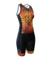 SCODY Women’s Floral Triathlon Suit – Sleeveless, Zip Front