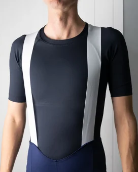 SCODY Cycle Bib Shorts Navy - Men, X-Opaque Cuff, Low Profile Straps | Made in Australia