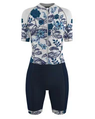 Botanic Blue 3/4 Zip Women's Aero Triathlon Suit | Triathlon Gear