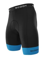 Black Cycle Shorts with Cyan cuffs - Men