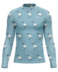 Bin Chicken, Sky Blue  Men's Surf Rashie, UPF50+ | Beach Wear