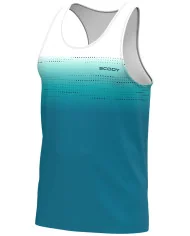 Teal and White Transition Run Singlet, Ultra Lightweight - Men | Running Singlet