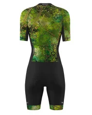 Floral Cluster Green 3/4 Zip Women's Aero Triathlon Suit | Triathlon Gear