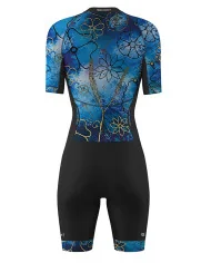 Floral Cluster Blue 3/4 Zip Women's Aero Triathlon Suit | Triathlon Gear