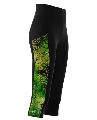 SCODY Women’s 3/4 Active Tights – Floral Cluster Navy