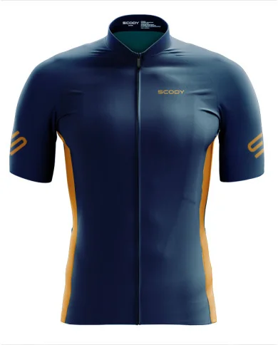 Performance Cycle Jersey Men - Classic Block French Blue and Turmeric| Made in Australia