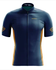 Performance Cycle Jersey Men - Classic Block French Blue and Turmeric| Made in Australia
