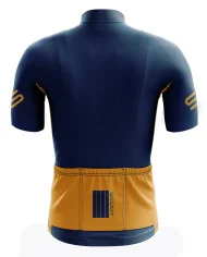 Performance Cycle Jersey Men - Classic Block French Blue and Turmeric| Made in Australia