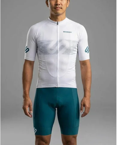Performance Cycle Jersey Men - Staple Green Dot with matching bibs  | Made in Australia