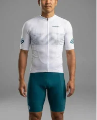 Performance Cycle Jersey Men - Staple Green Dot with matching bibs  | Made in Australia