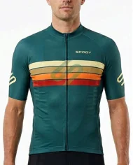 Classic Green Stripe Performance Cycle Jersey -for Men | Cycling Jersey| Made in Australia