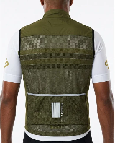 Men's Cycling Gilet Staple Olive - Windproof | SCODY