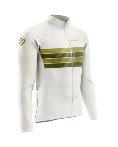 Winter Thermal Cycle Jacket - Cloud White with shades of olive| Made in Australia