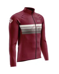 Winter Thermal Cycle Jacket - Merlot with earthy neutral stripes| Made in Australia