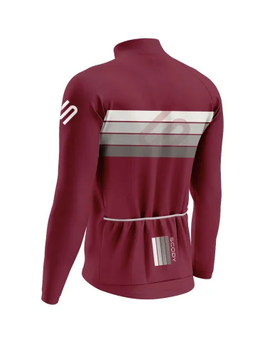 Winter Thermal Cycle Jacket - Merlot with earthy neutral stripes| Made in Australia