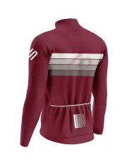 Winter Thermal Cycle Jacket - Merlot with earthy neutral stripes| Made in Australia