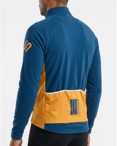 Winter Thermal Cycle Jacket - French Blue with Turmeric Highlights| Made in Australia
