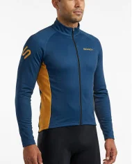 Winter Thermal Cycle Jacket - French Blue with Turmeric Highlights| Made in Australia