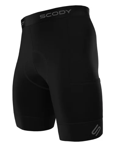 SCODY Cycle Shorts Black - Men, X-Opaque Cuff, Pockets | Made in Australia